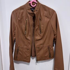 Lulu's Tan Vegan Leather Jacket